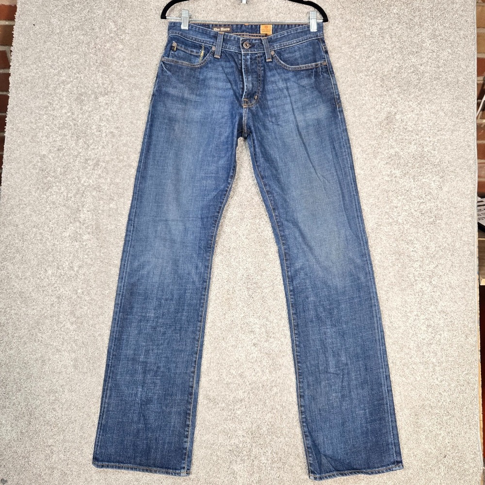AG Adriano Goldschmied The Hero Jeans Mens 30x34 Blue Relaxed Fit Made in USA